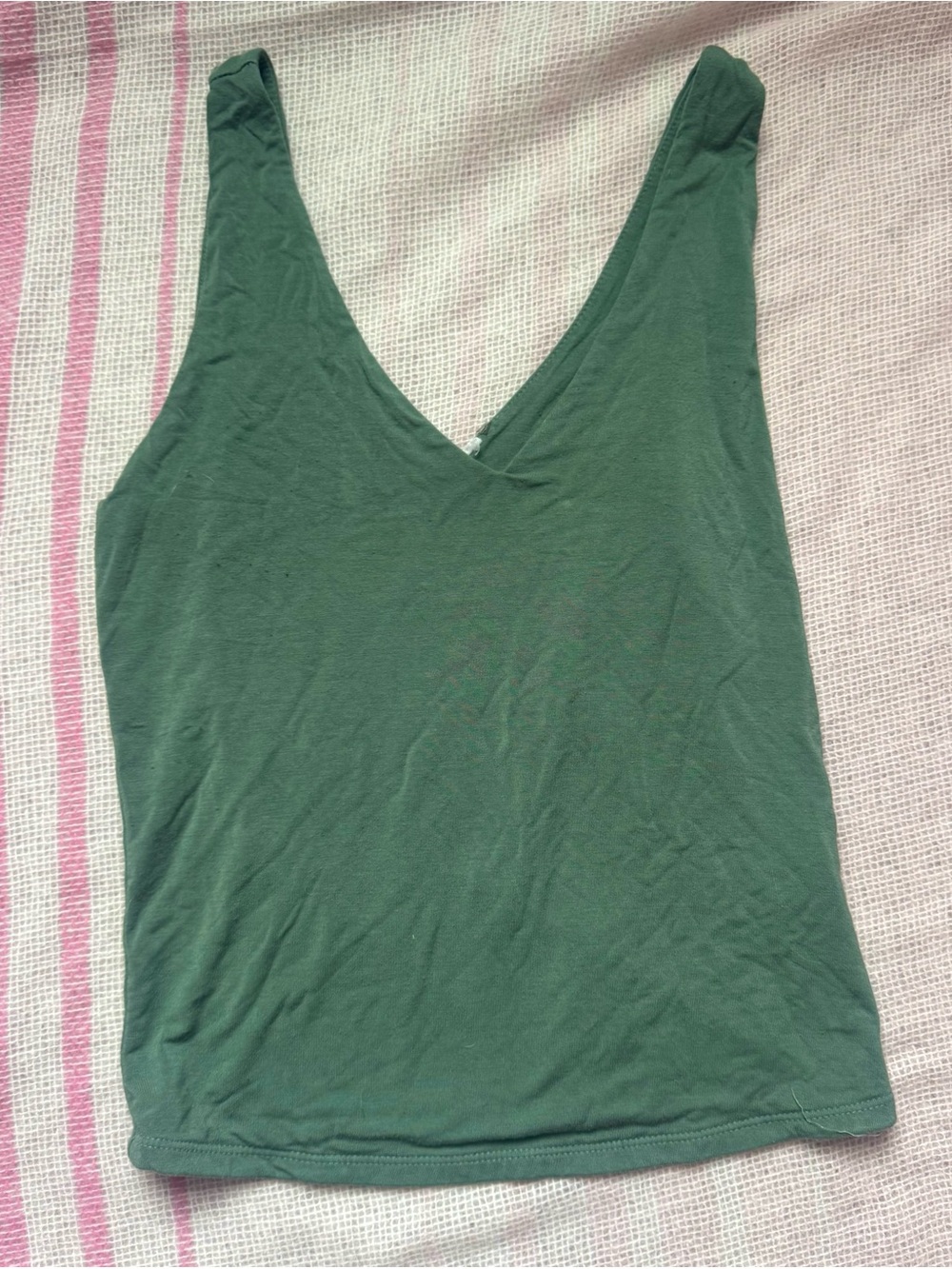 Women's Green V-Neck Tank Top
